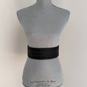 Women's NWT Stretchy Studded/Cut-out Belt sz S-M - Black